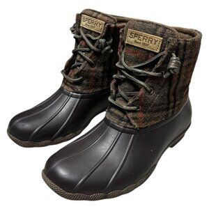 SPERRY Designer Winter Fall Spring Ankle Bootie Waterproof Rain Boots Womens 6.5
